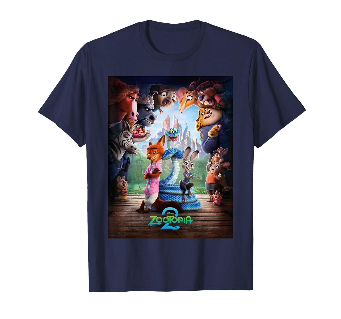 Disney Zootopia 2 Nick Judy & Gary Surrounded Poster Art T-Shirt