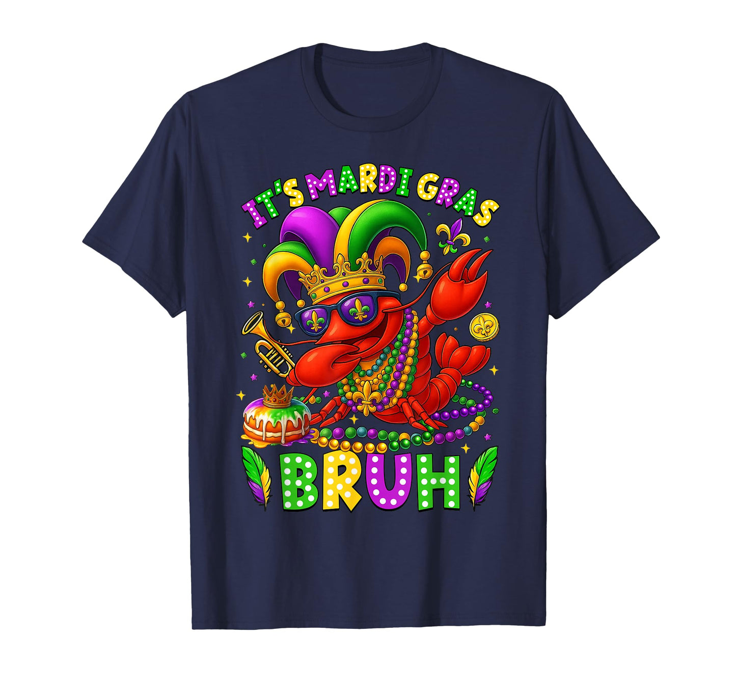 It's Mardi Gras Bruh Dabbing Crawfish Fat Tuesday Boys Kids T-Shirt