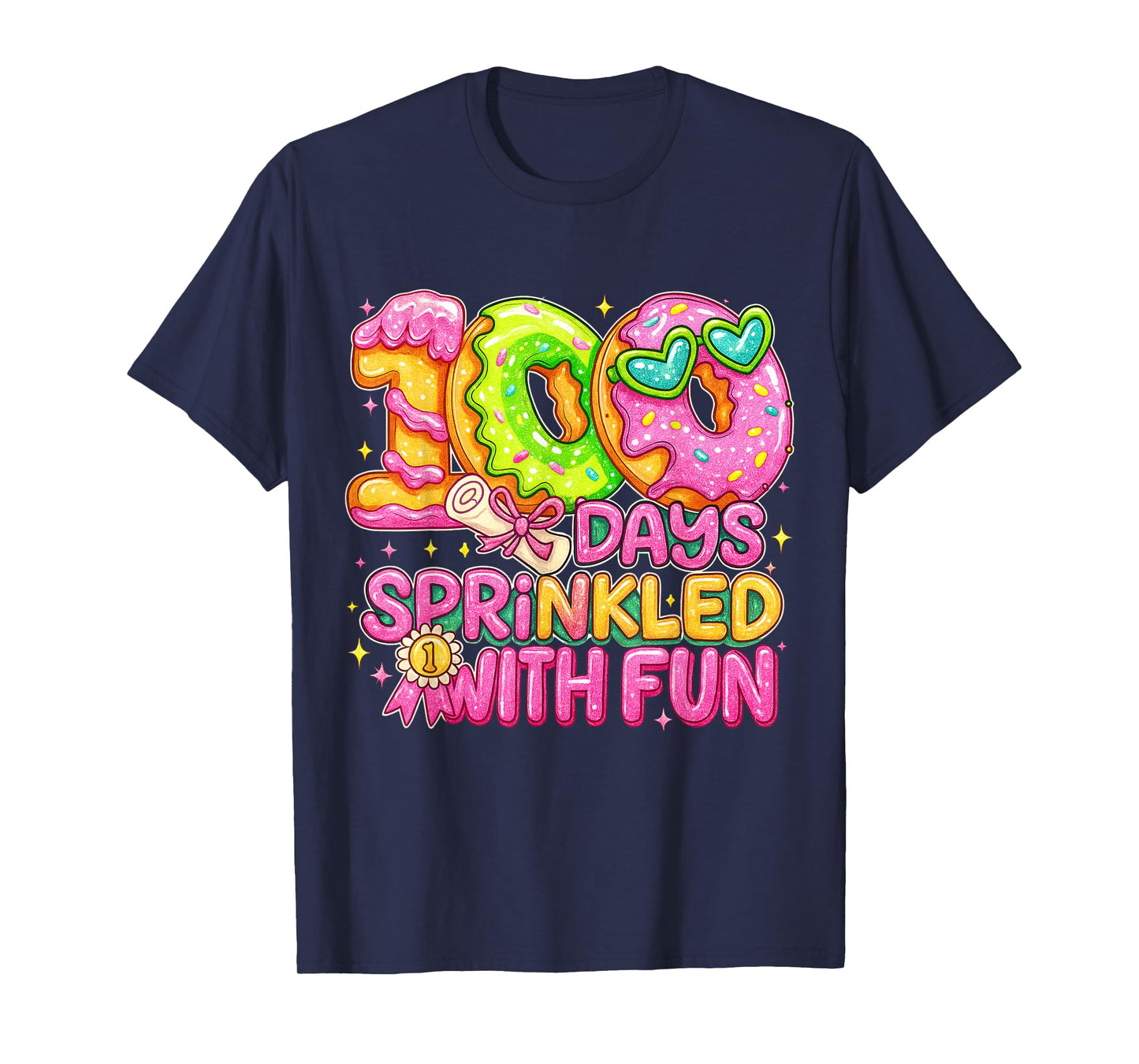 100 Days of School Sprinkled Donuts Fun Teacher Girls T-Shirt