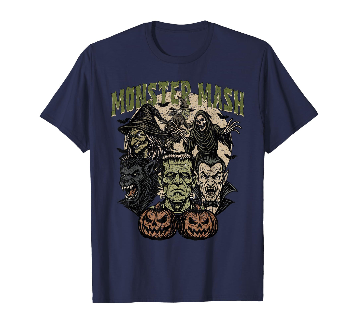 Retro Funny Monster Mash Frankenstein Horror Movies Lovers T-Shirt