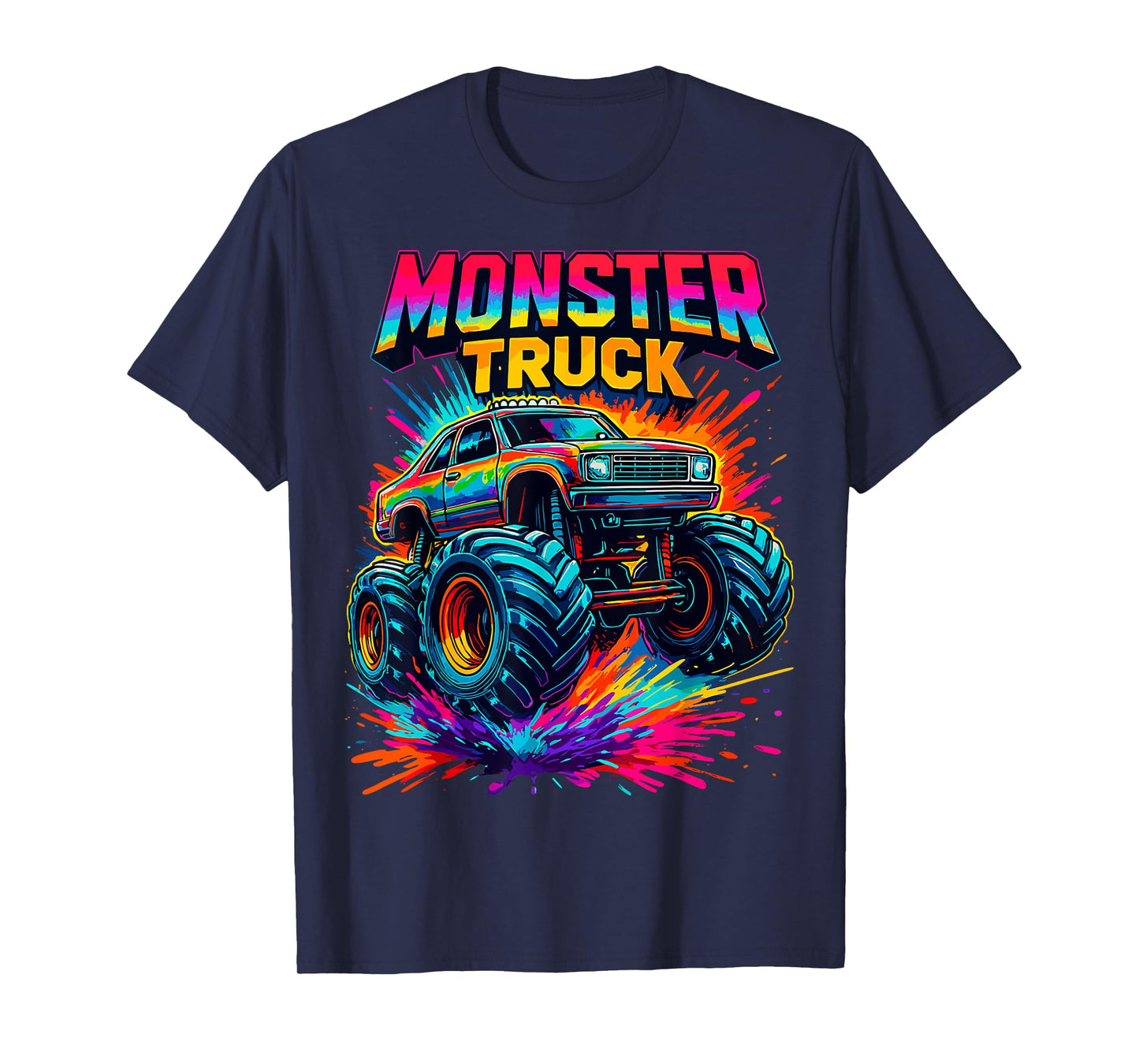 Monster Truck Birthday Party Colorful Monster Trucks T-Shirt