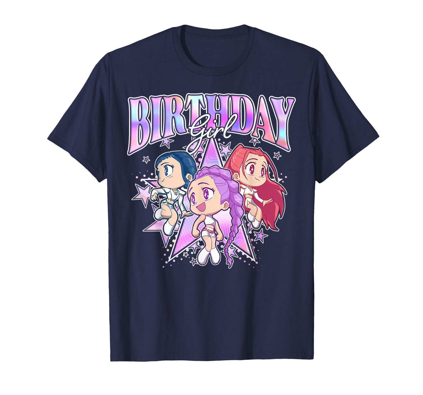 Kpop Demon Hunters Birthday Girl Adorable Chibi Group Shot T-Shirt