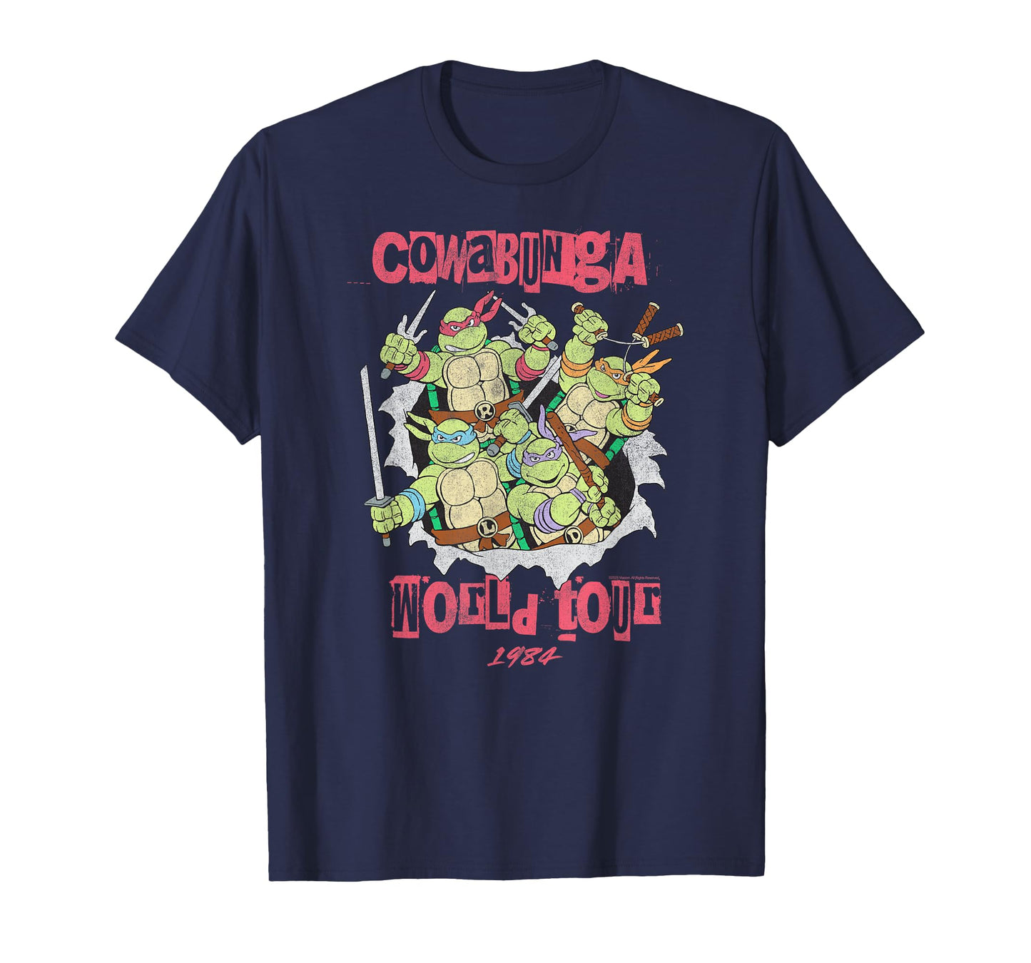 Teenage Mutant Ninja Turtles Cowabunga World Tour 1984 Retro T-Shirt