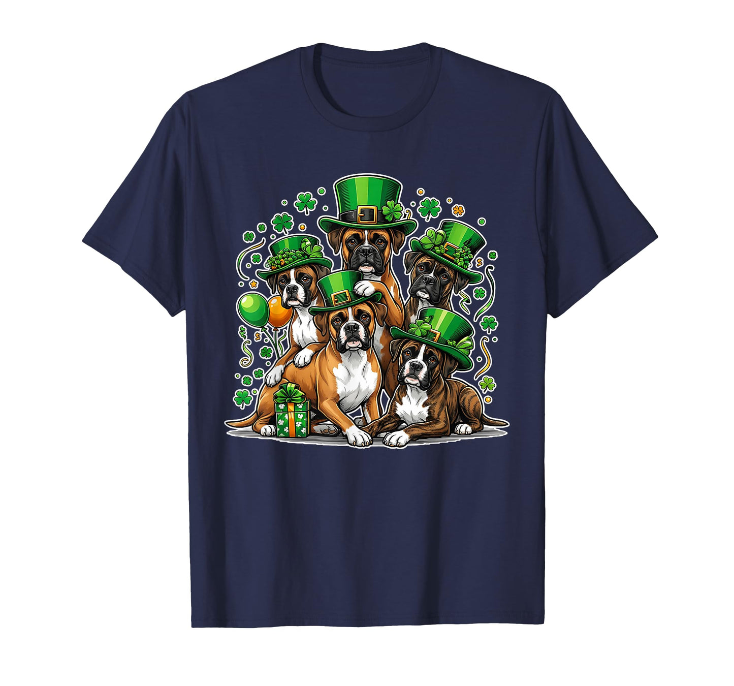 Funny St Patricks Day Boxer Dog Lover Women Men Kids T-Shirt