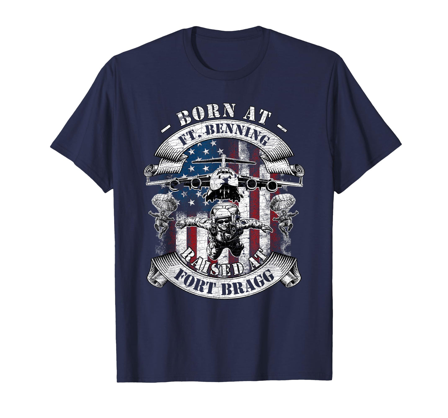 Born At Fort Benning Raised At Fort Bragg 82nd Airborne T-Shirt