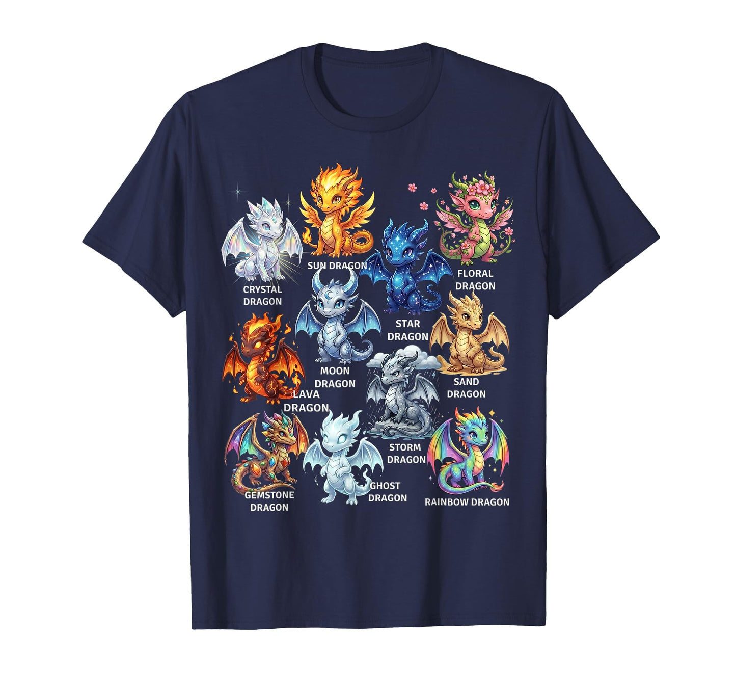 Dragon Types Fantasy Mythology Dragons Boys Girl Kid Toddler T-Shirt