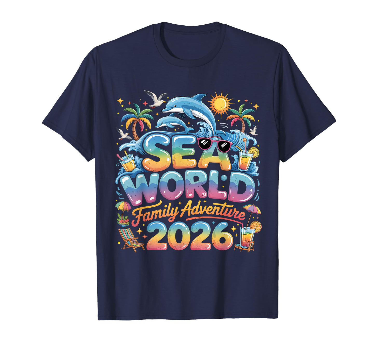 Sea World Family Adventure 2026 Tropical Vacation Trip T-Shirt