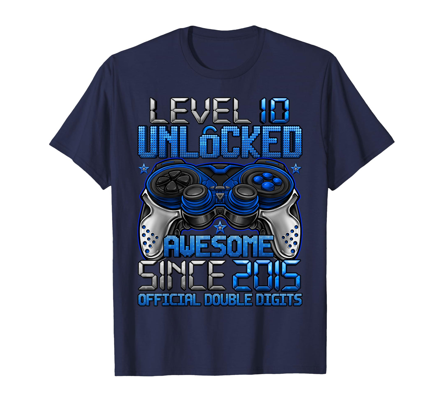 Official Double Digits Level 10 Unlocked 10th Birthday Boy T-Shirt