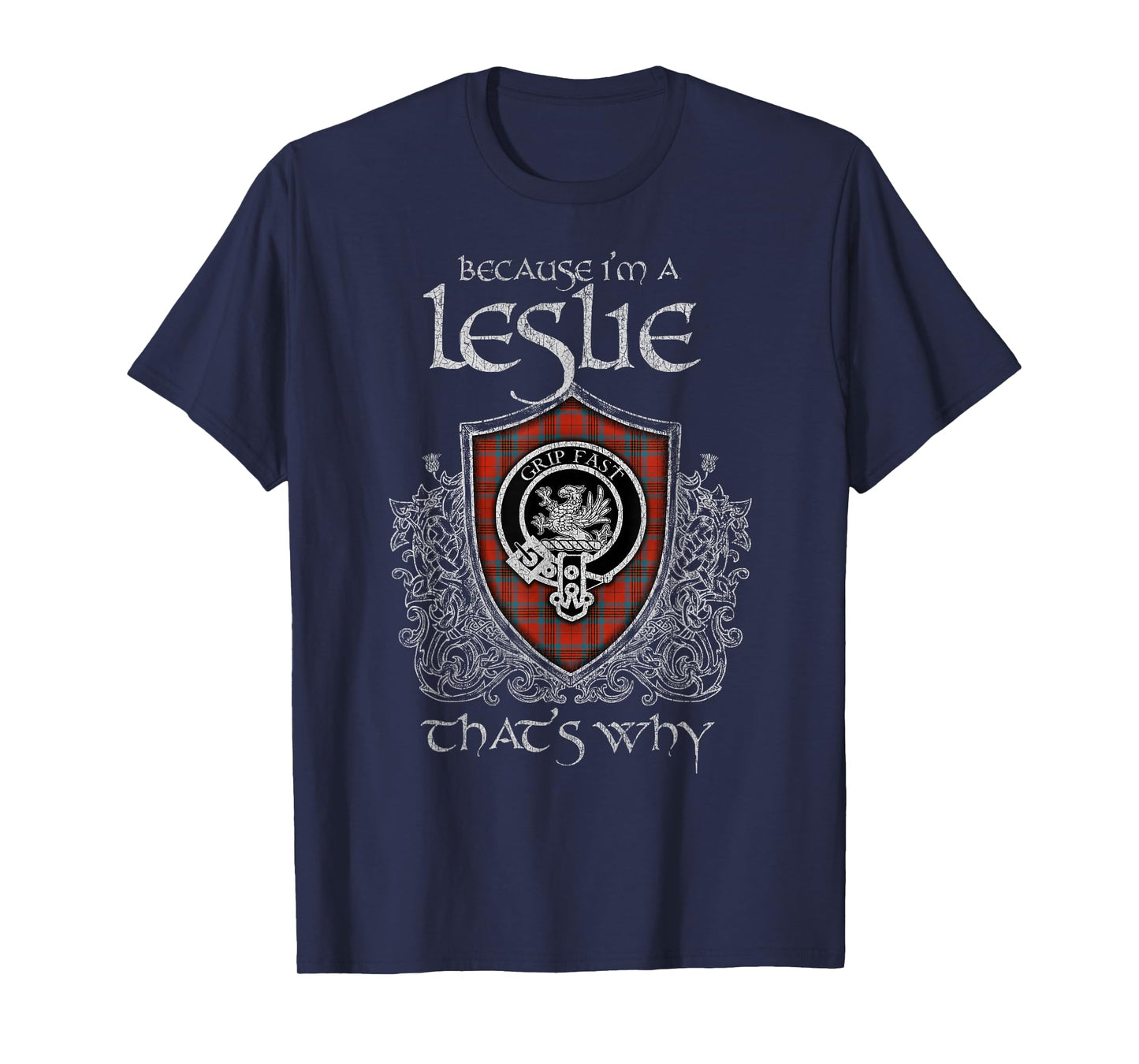 Clan Leslie Crest Tartan Celtic Last Name Vinatge T-Shirt