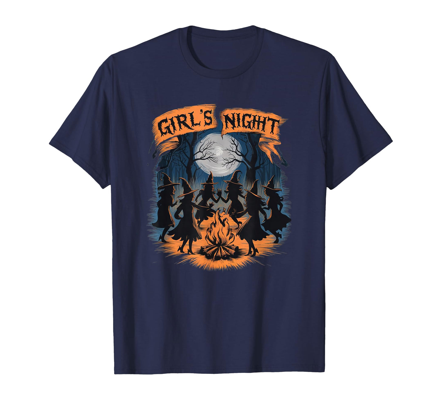 Girls' Night Witch Coven Halloween Design Spooky Fun Artwork T-Shirt
