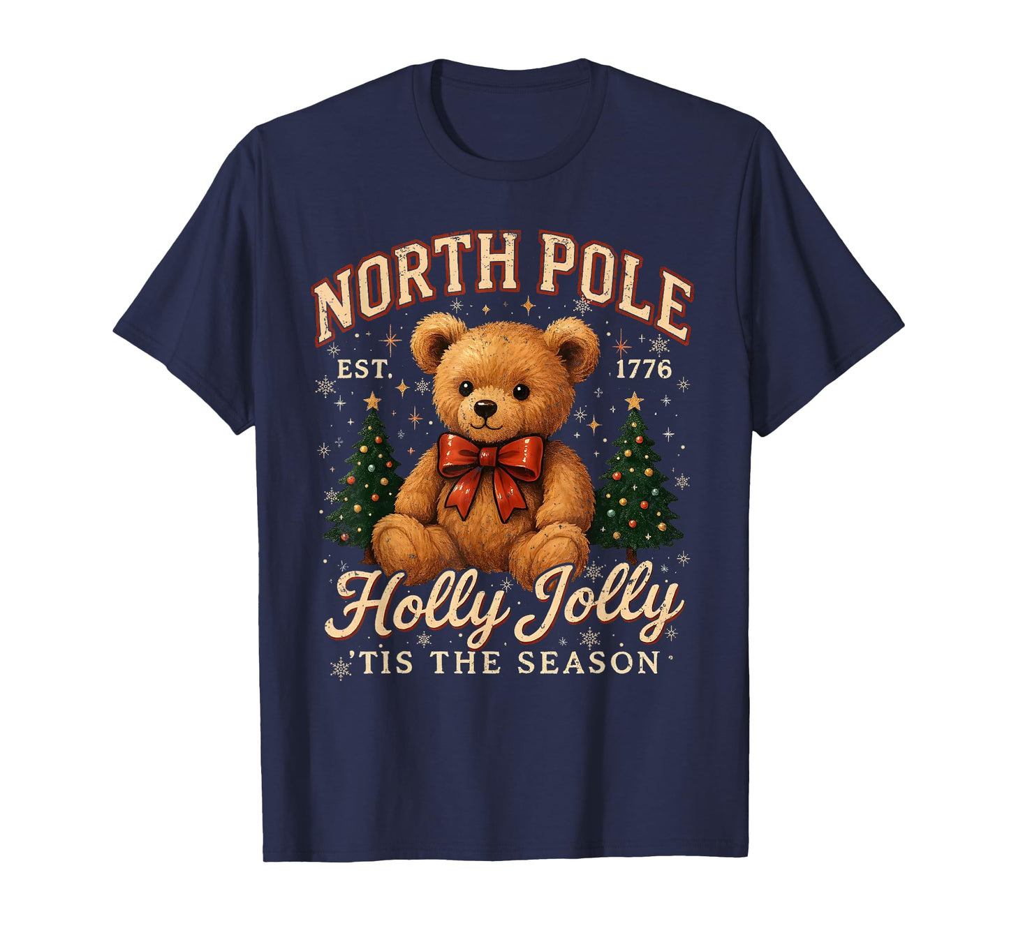 North Pole Teddy Bear Christmas Tee T-Shirt
