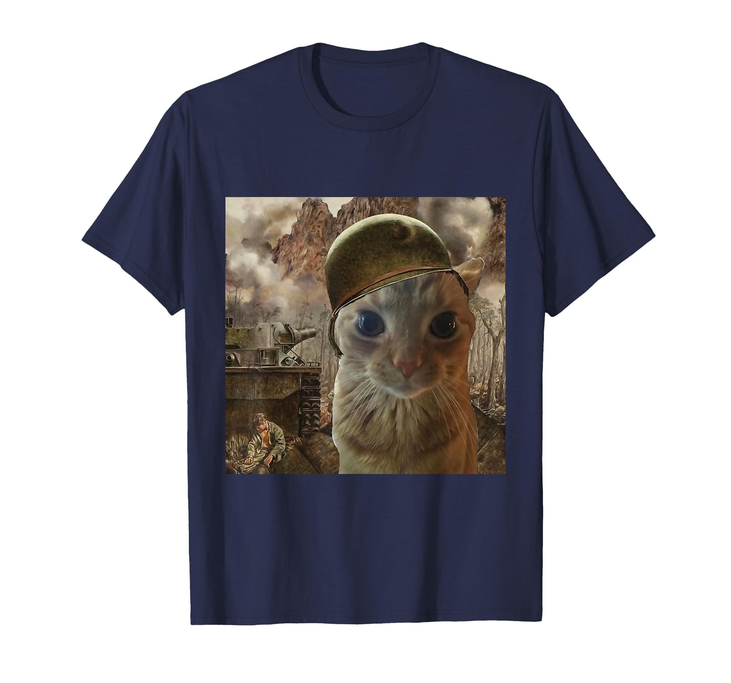 Thousand Yard Stare Cute Cat Funny Meme for Men Women Kids T-Shirt