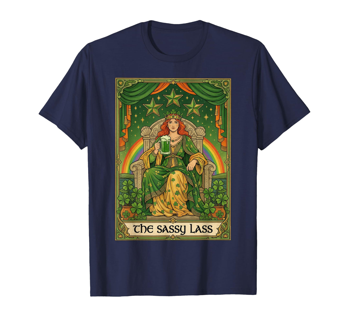 The Sassy Lass Tarot Card Style Girl Women St Patrick’s Day T-Shirt