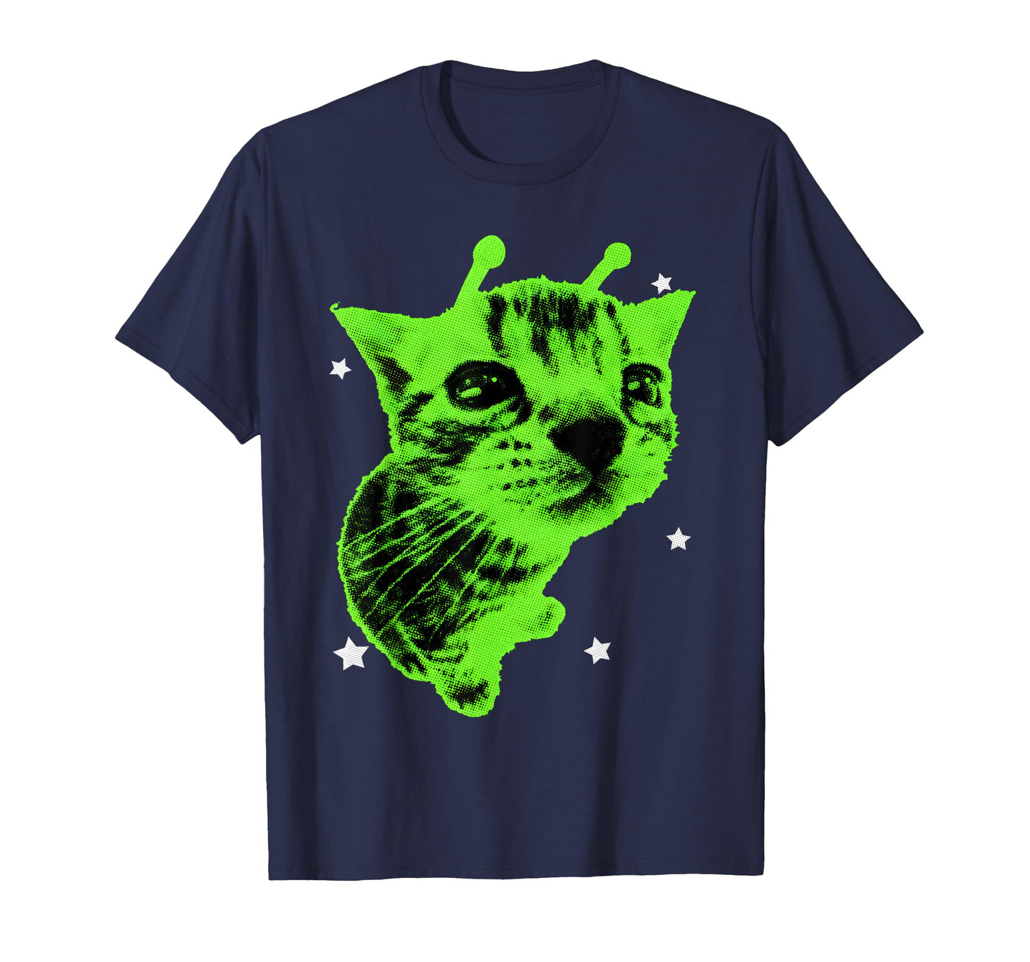 Y2K Alien Cat Meme Retro Silly Cat Vintage Space Kitty Funny T-Shirt