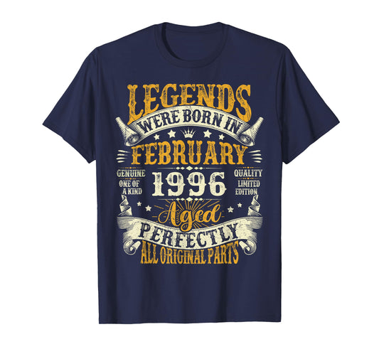 Legends were Born in February 1996 Vintage 30th Birthday Men T-Shirt