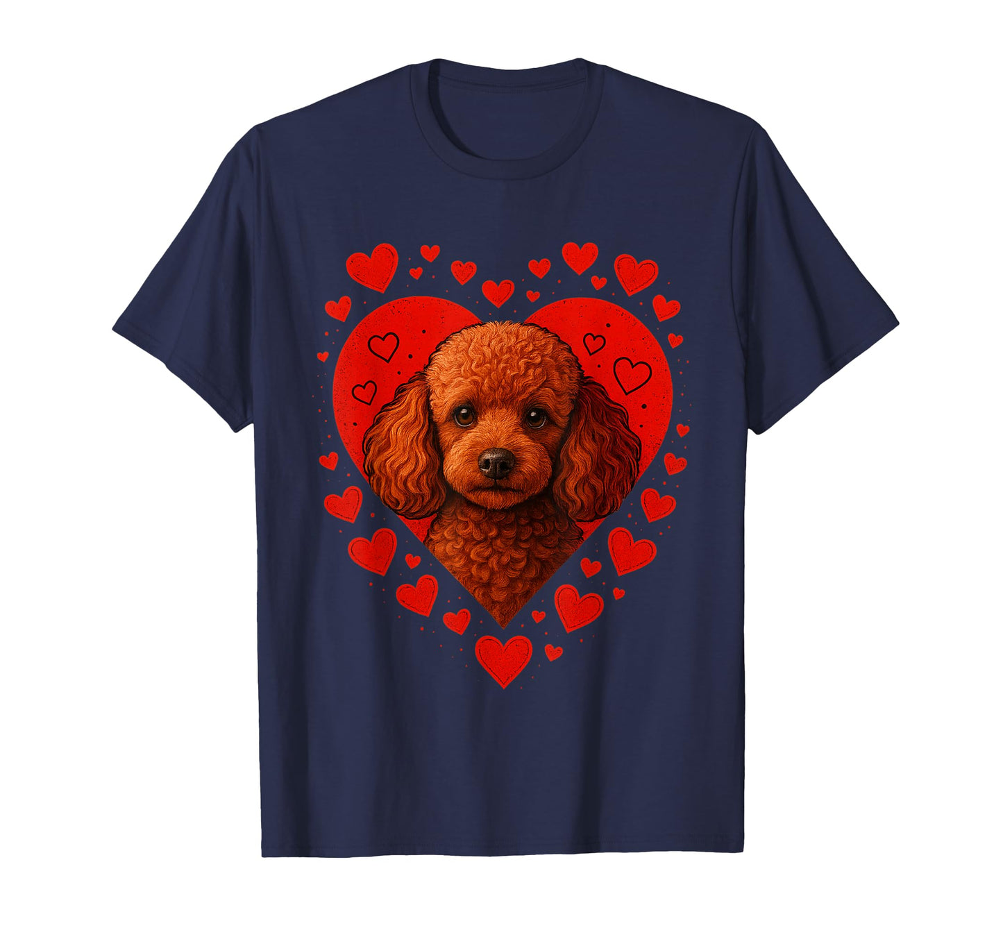 Toy Poodle Love Heart for Valentines Day On Poodle Lover T-Shirt