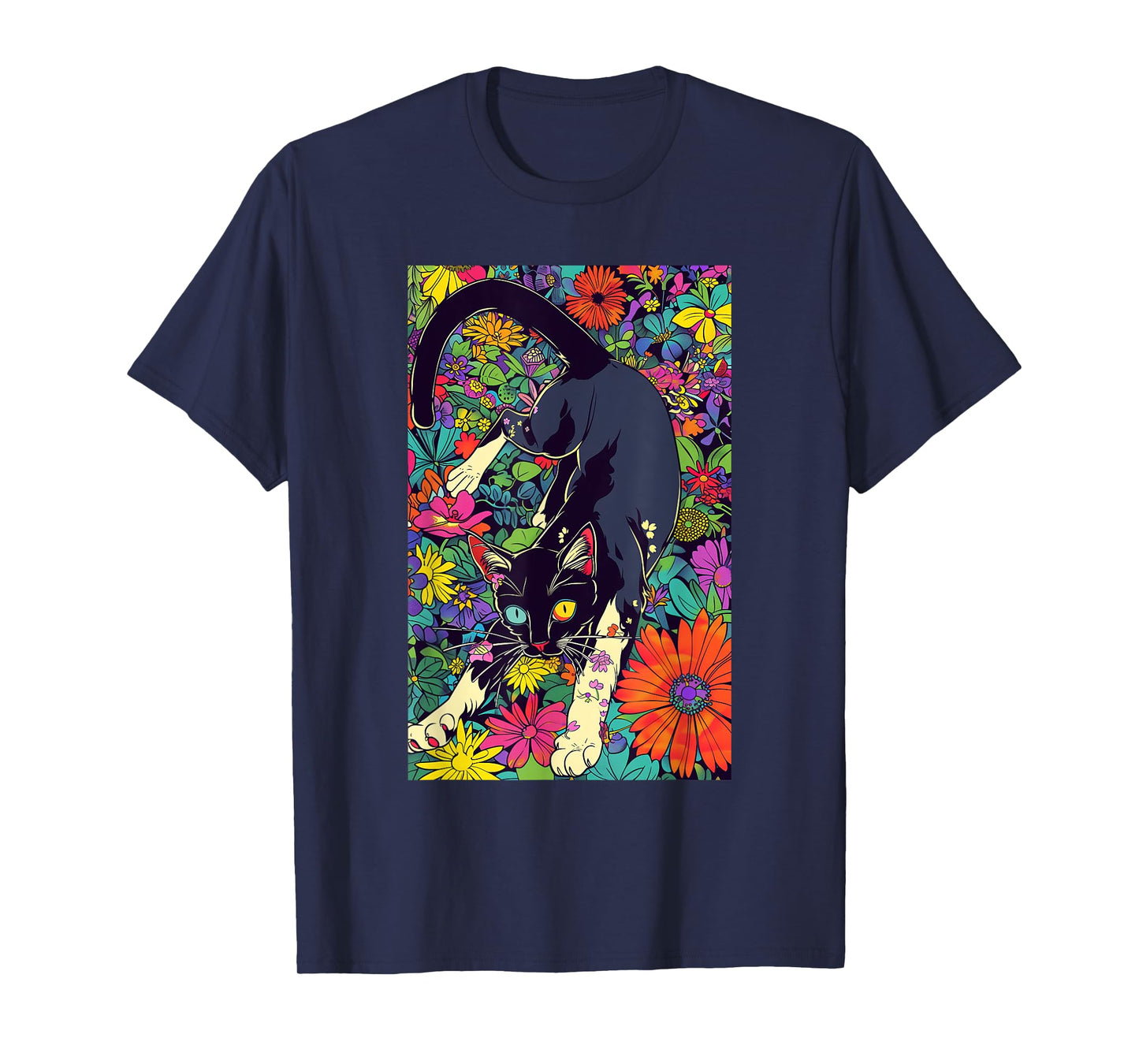 Cat Japanese Tattoo Art T-Shirt - Unique Graphic Tee T-Shirt
