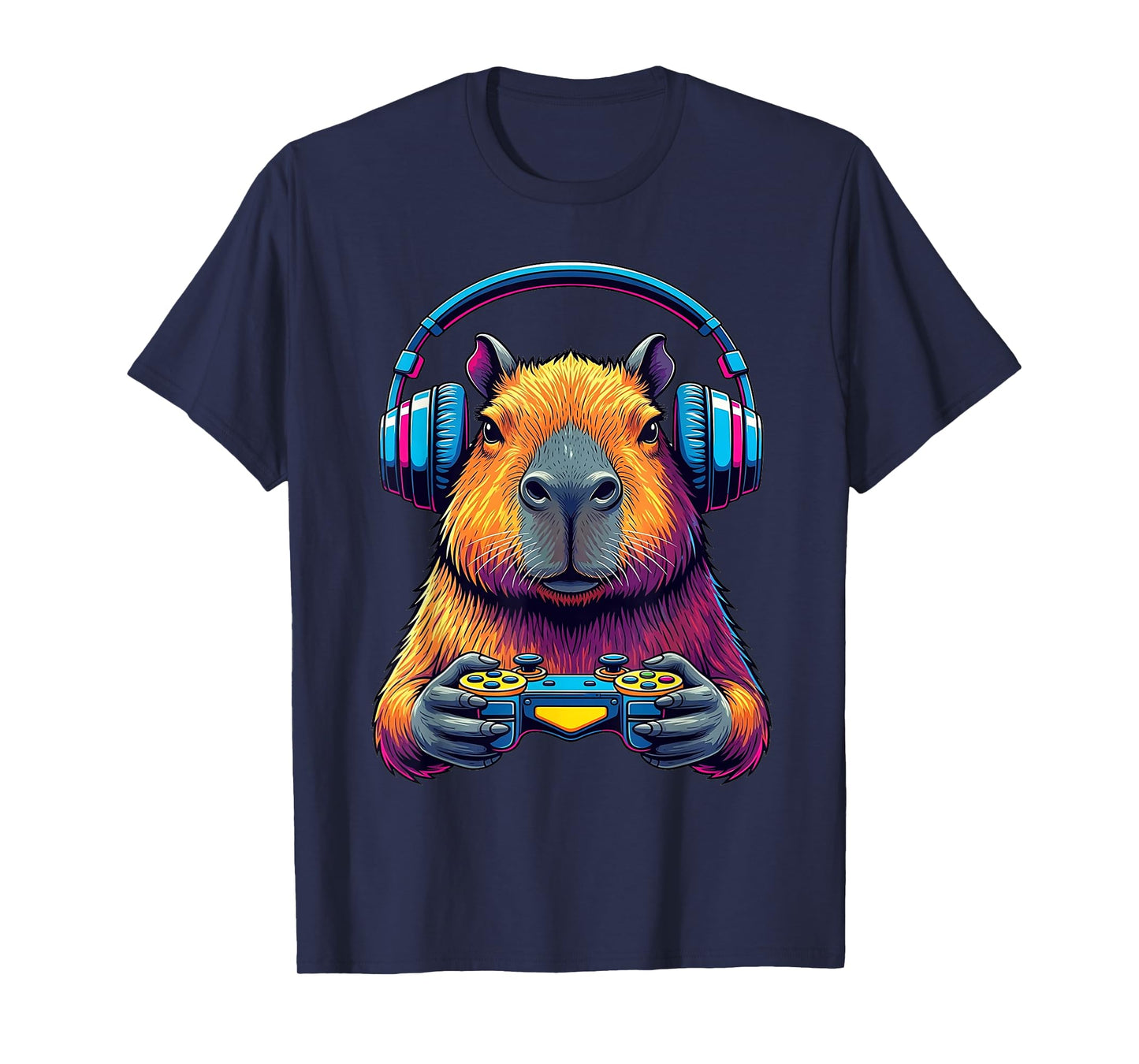 Funny Capybara Graphic Art Video Games for Boys Girls Teens T-Shirt