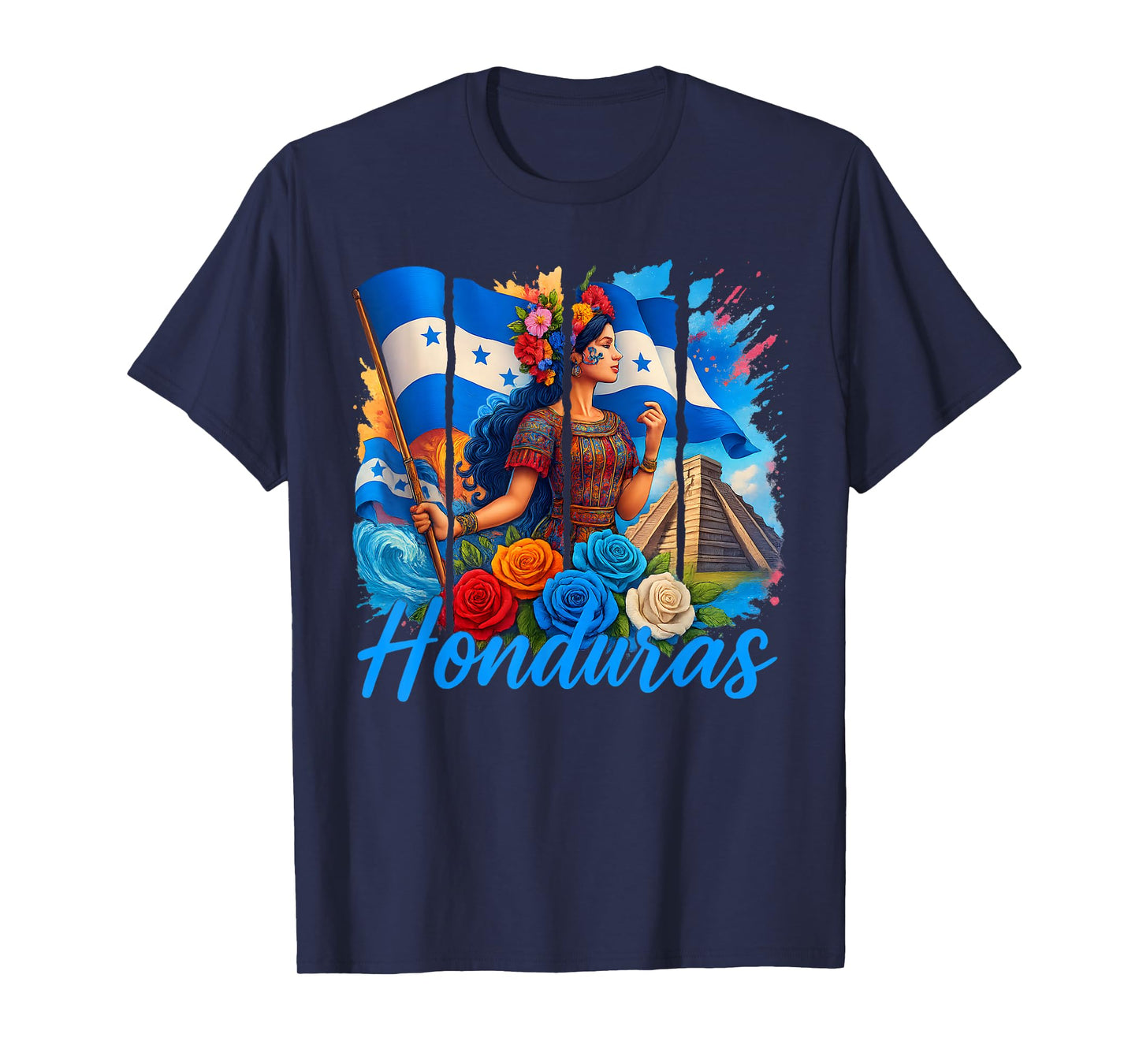 Honduran Flag Copan Honduras Trip Family Vacation Men Women T-Shirt