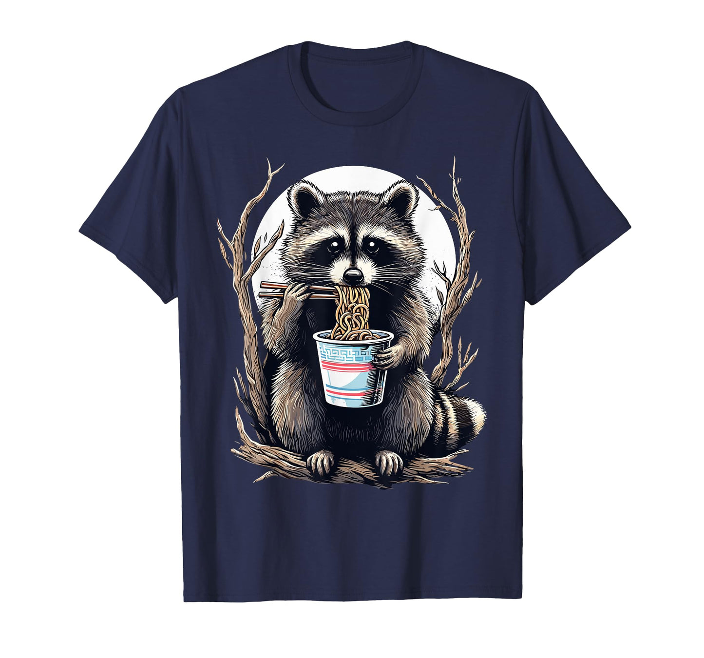 Raccoon Eating Instant Noodle Cup Funny Gifts For Women Men T-Shirt