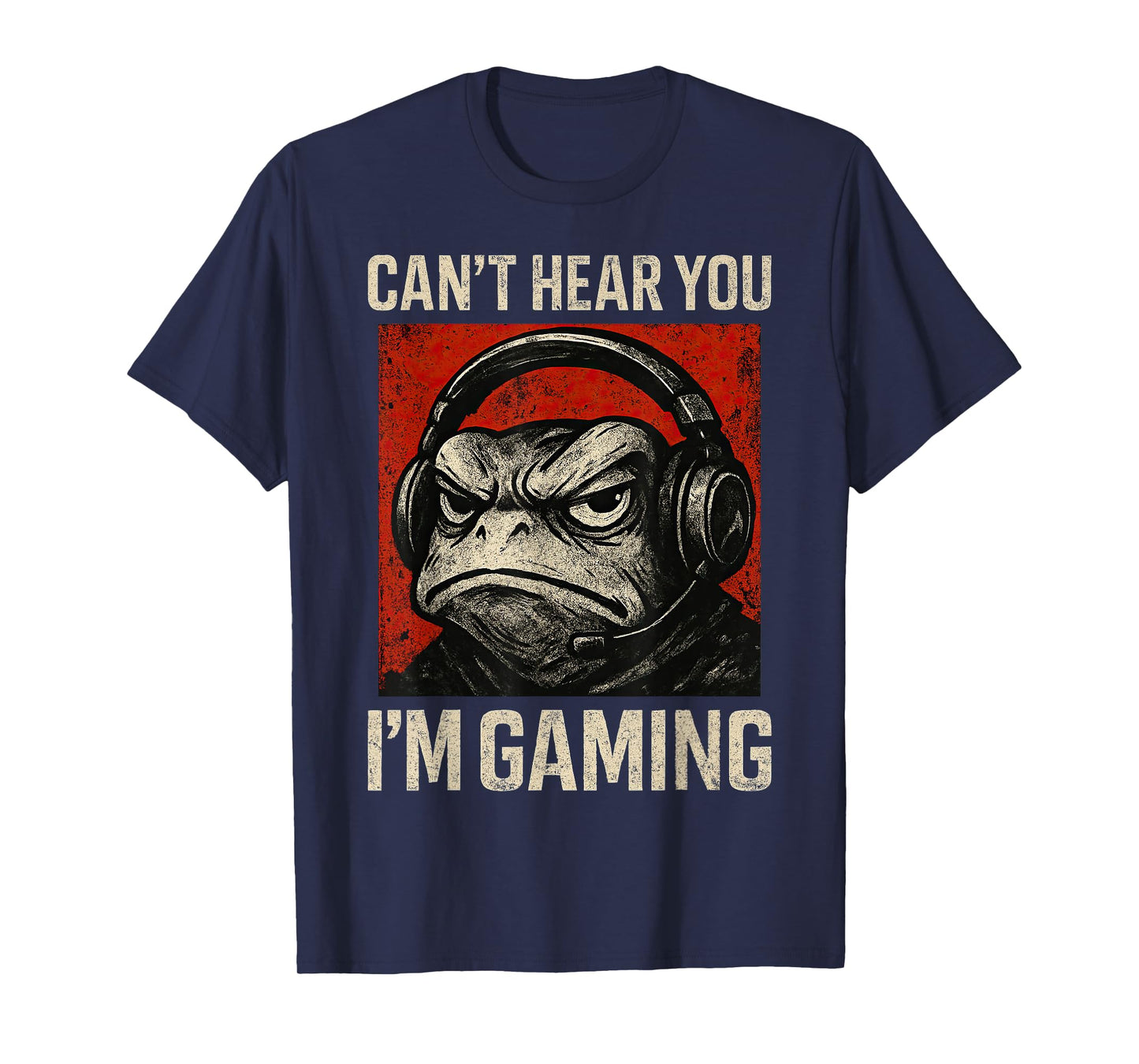 Funny Gamer Grumpy Frog Art Men Women Boys Video Gaming T-Shirt