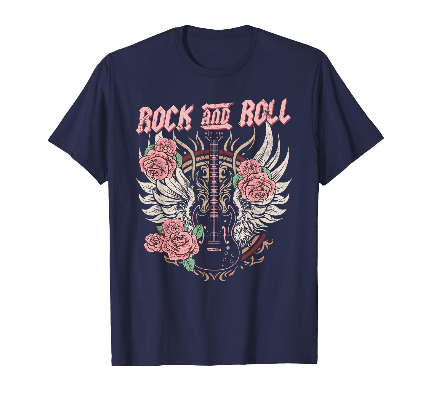 Rock and Roll Guitar Vintage ROCK women Music T-Shirt