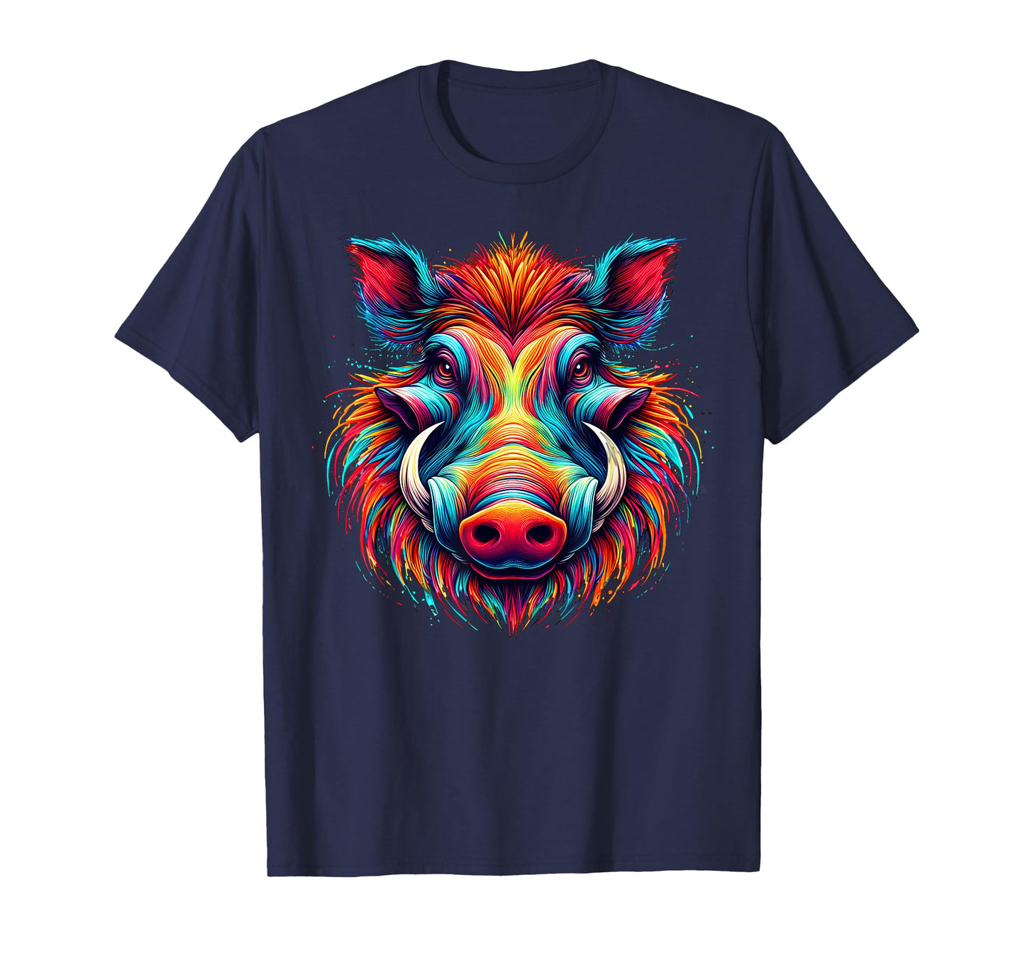 Cool Warthog Graphic Spirit Animal Illustration Tie Dye Art T-Shirt