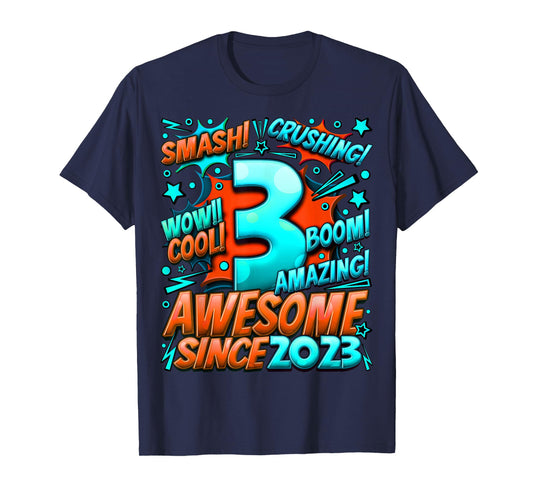 3 Year Old Gifts for Boys 3rd Birthday Boy 3 Year Old Boy T-Shirt