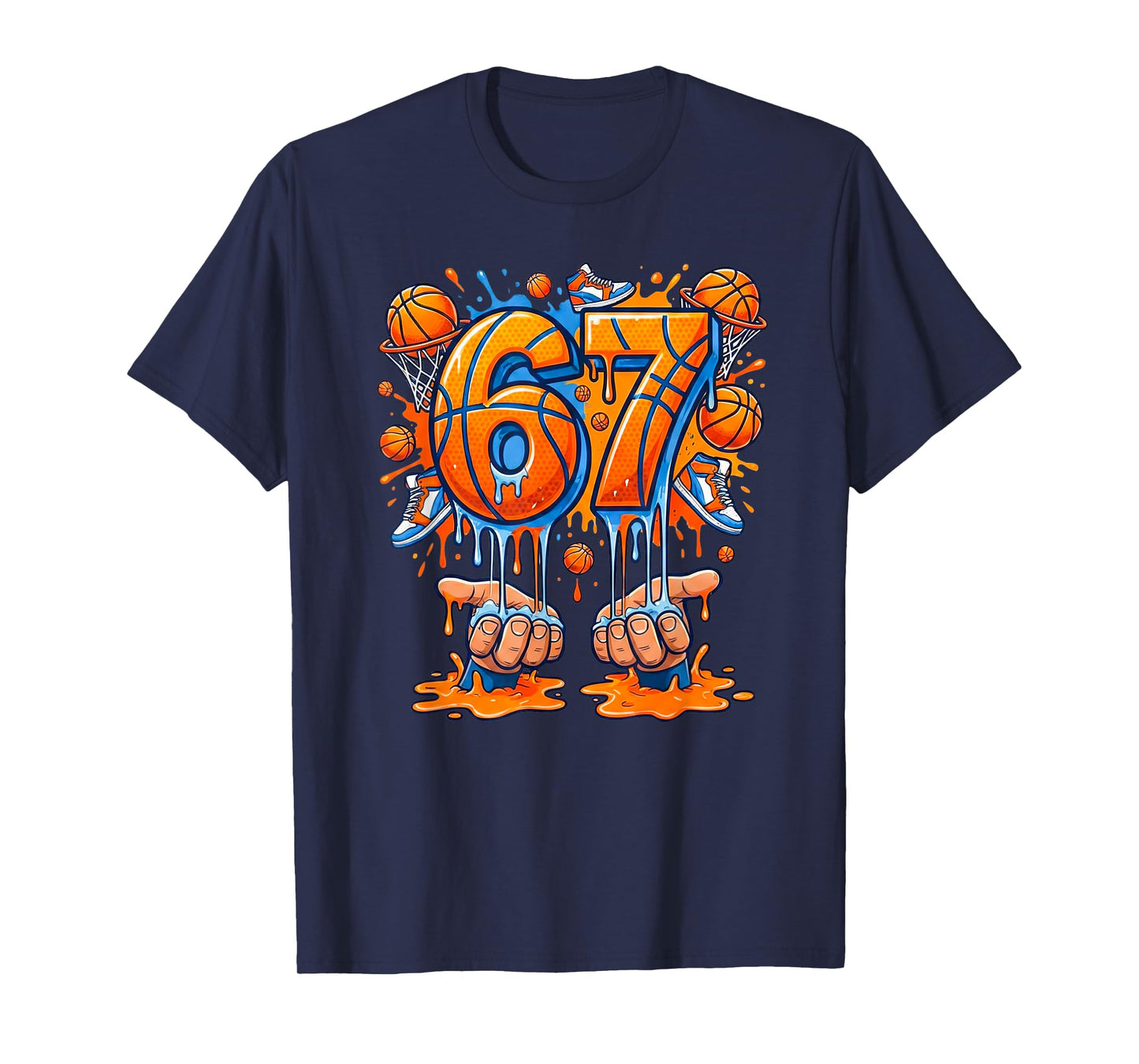 6 7 Basketball Tee Six Seven Funny Graphic Kids Teens Youth T-Shirt