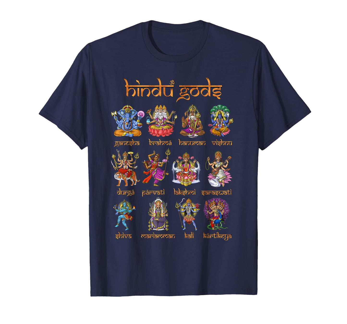 Hindu Gods Shiva Ganesha Hanuman Hinduism Goddess Kali T-Shirt