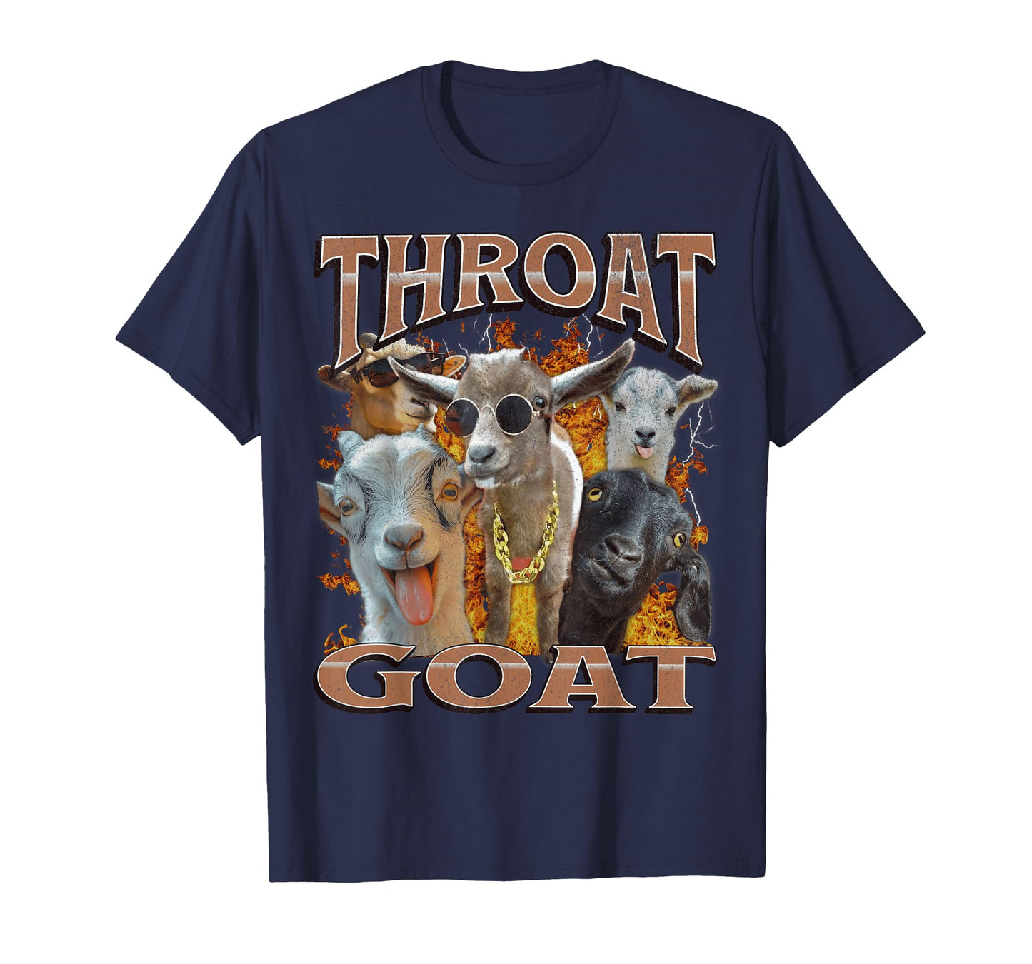 MildlyPerturbed Throat Goat Funny Offensive Adult Humor Y2K Graphic Unisex-Adults T-Shirt Black Small