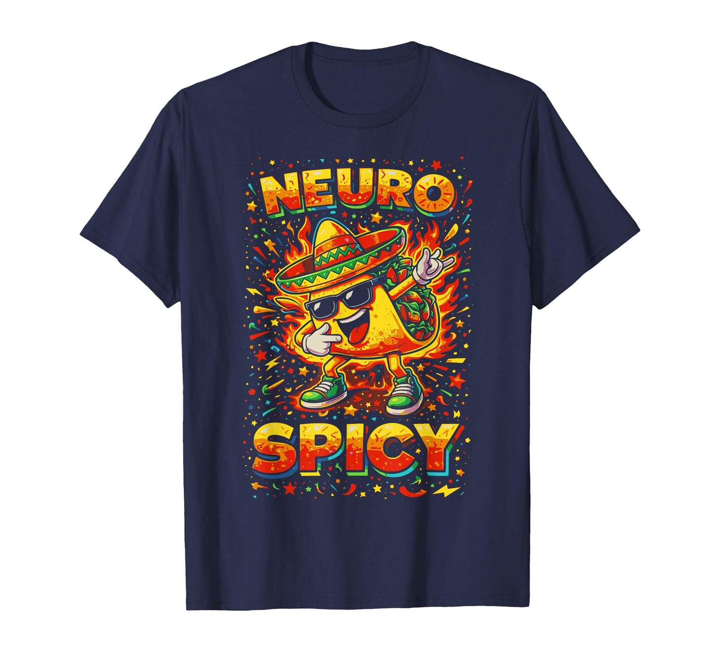 Neuro Spicy Taco Funny Neurodivergent ADHD Autism Humor T-Shirt
