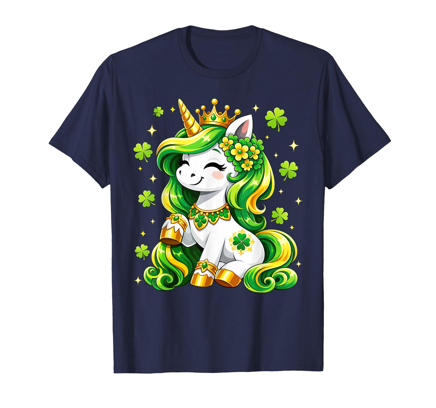 Lepricorn Unicorn Shamrock St Patricks Day Shirts Kids Girls T-Shirt