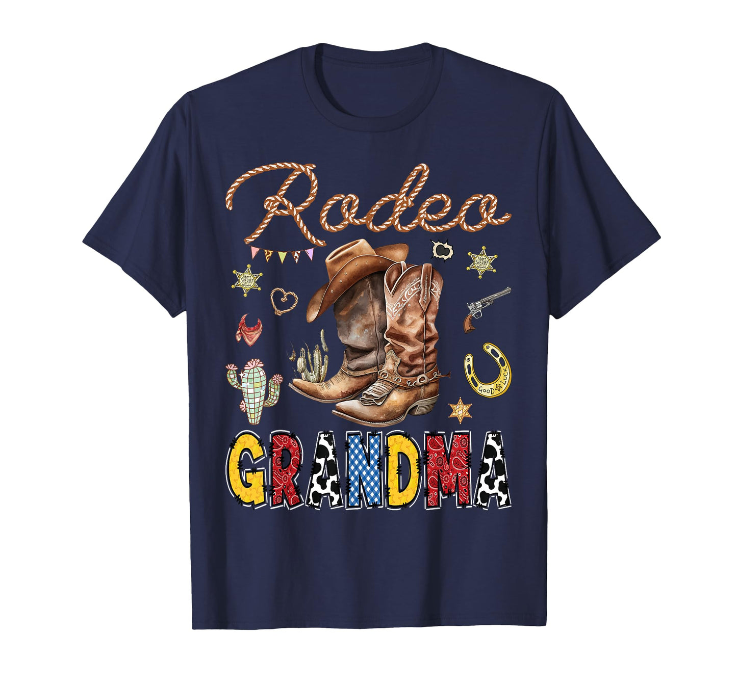Rodeo Grandma Western Cowboy Birthday Matching Family T-Shirt