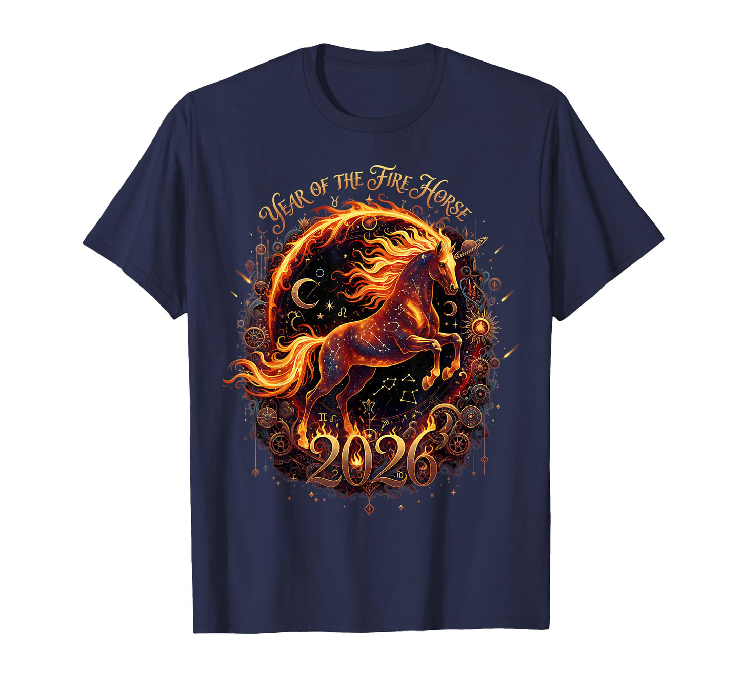 Year of The Fire Horse 2026 Lunar Chinese New Year Zodiac T-Shirt