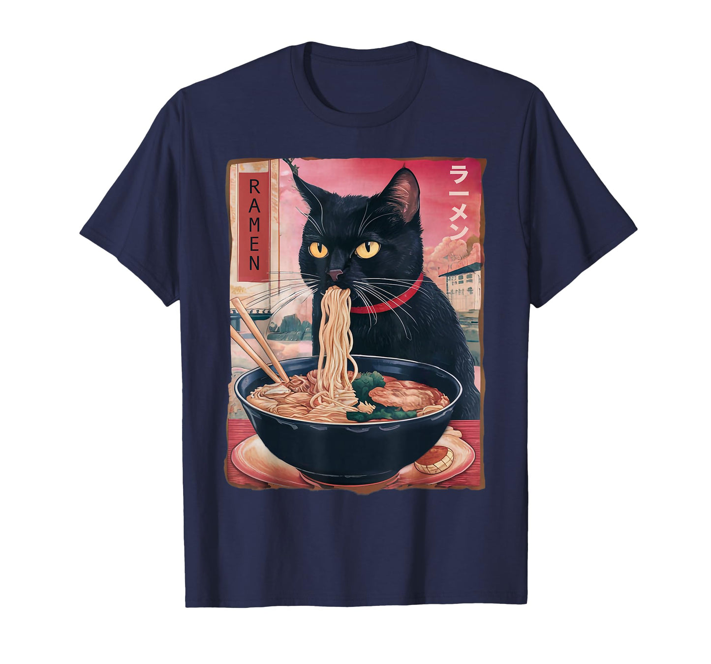 Cat Ramen Noodle Japanese Anime Kawaii Gifts Men Women Kids T-Shirt