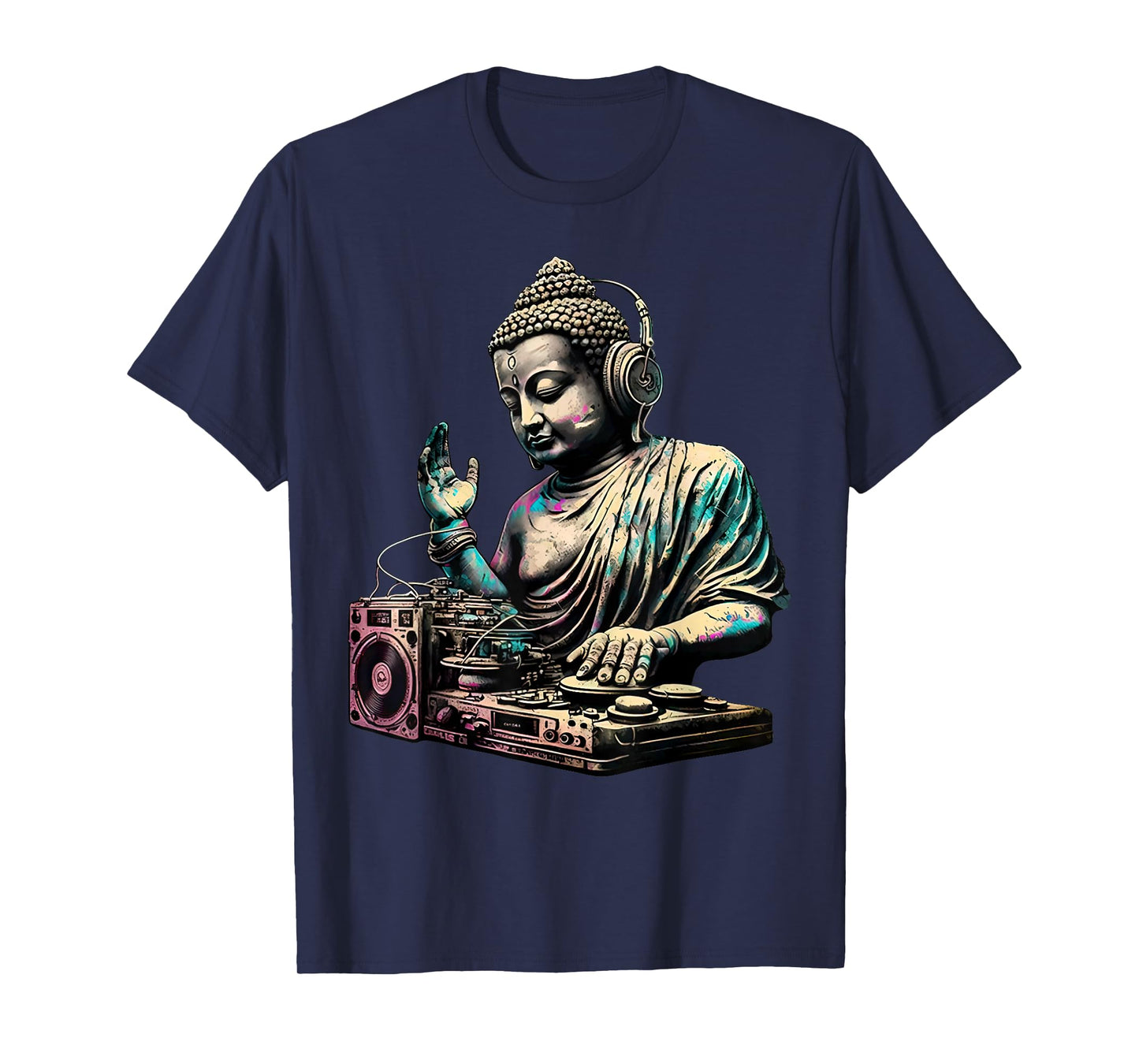 Buddha Wearing Headphones DJ Music Producer For Men Women T-Shirt