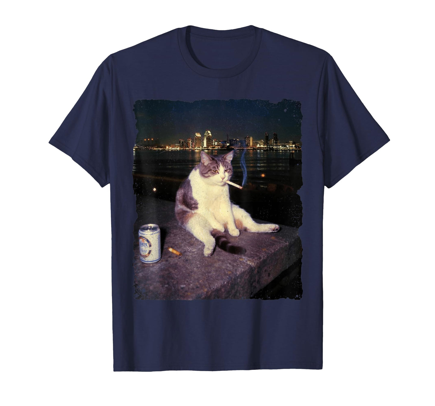 Cat Meme Cat Smoking Cigarette T-Shirt