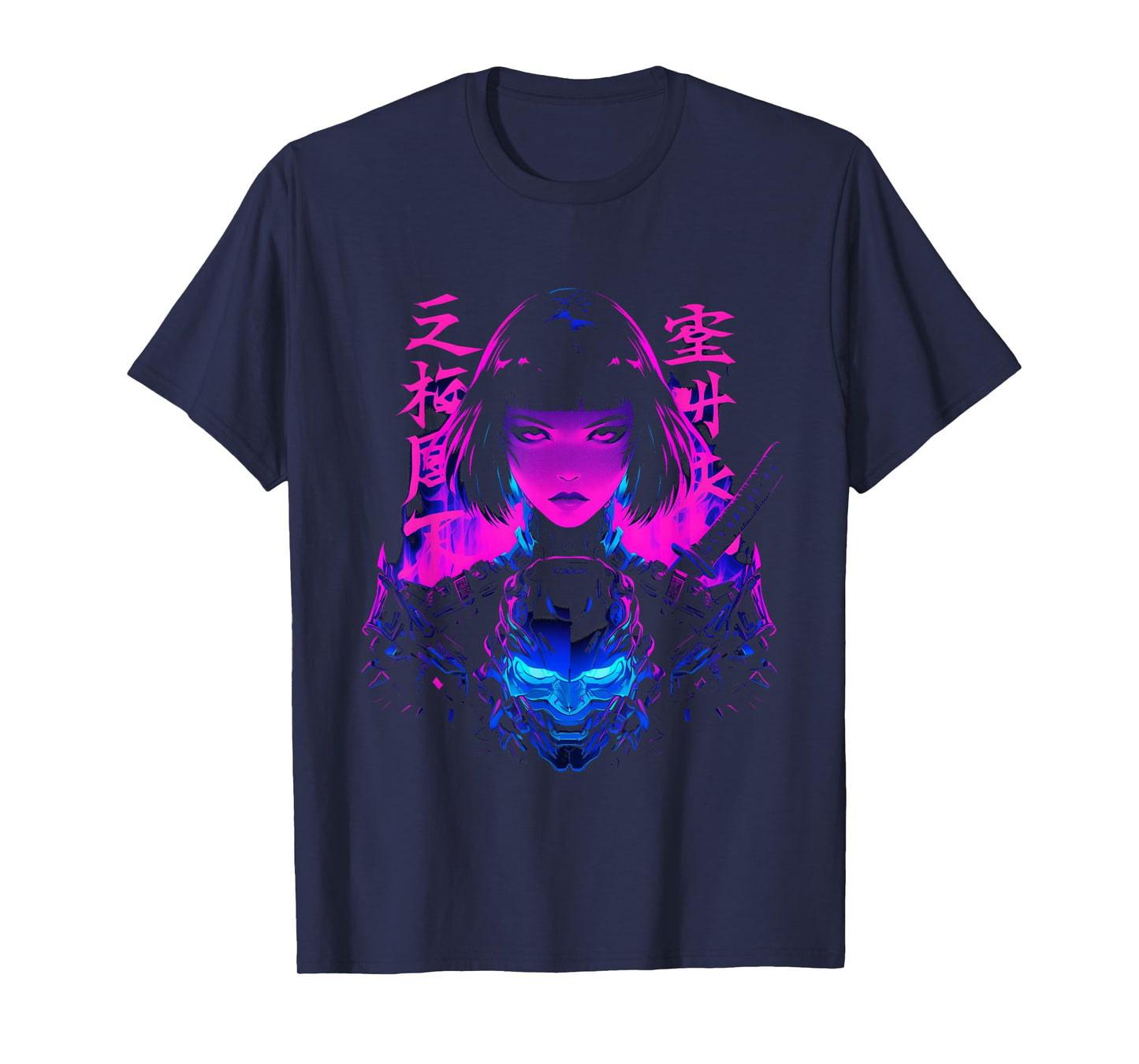 Cyberpunk Anime Samurai Girl Manga Gothic Japanese Gamer T-Shirt