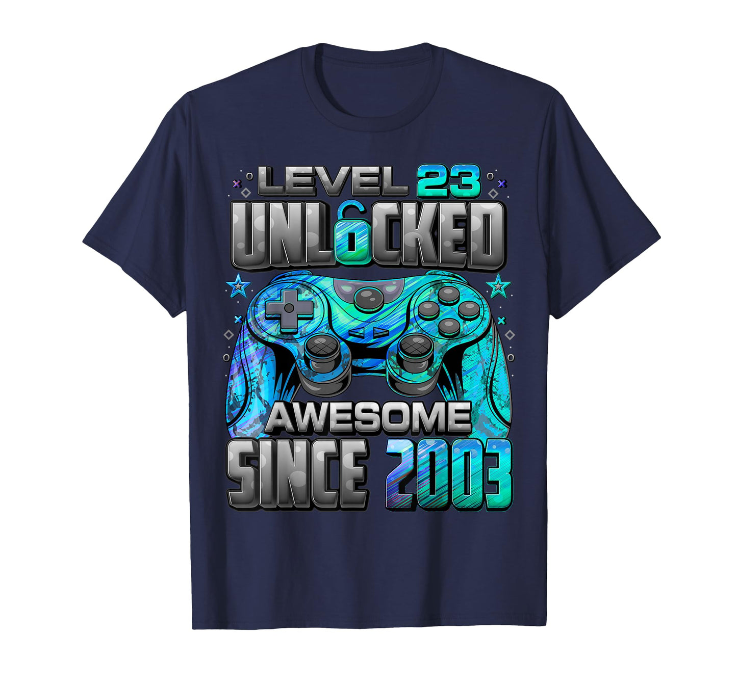 Level 23 Unlocked Awesome Since 2003 23rd Birthday Gaming T-Shirt