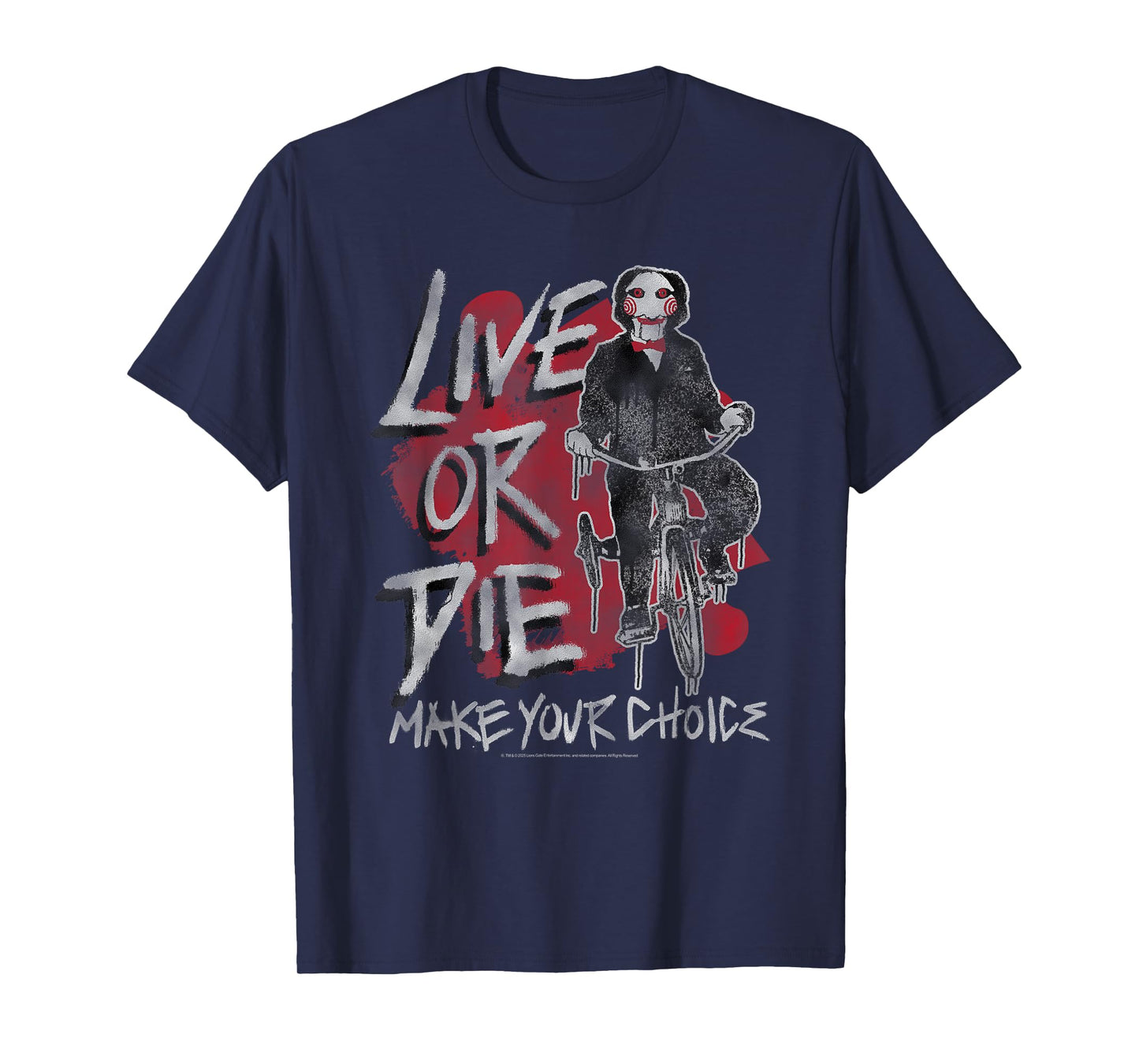 Saw Live or Die Jigsaw on Tricycle Horror Movie T-Shirt