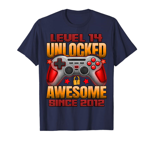 Level 14 Unlocked 14 Year Old Gifts Boys 14th Birthday Boy T-Shirt