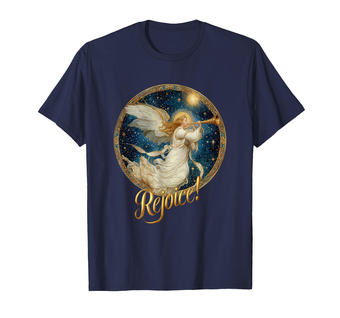 Christmas Angel with Trumpet - Rejoice! Holy Night (C) T-Shirt