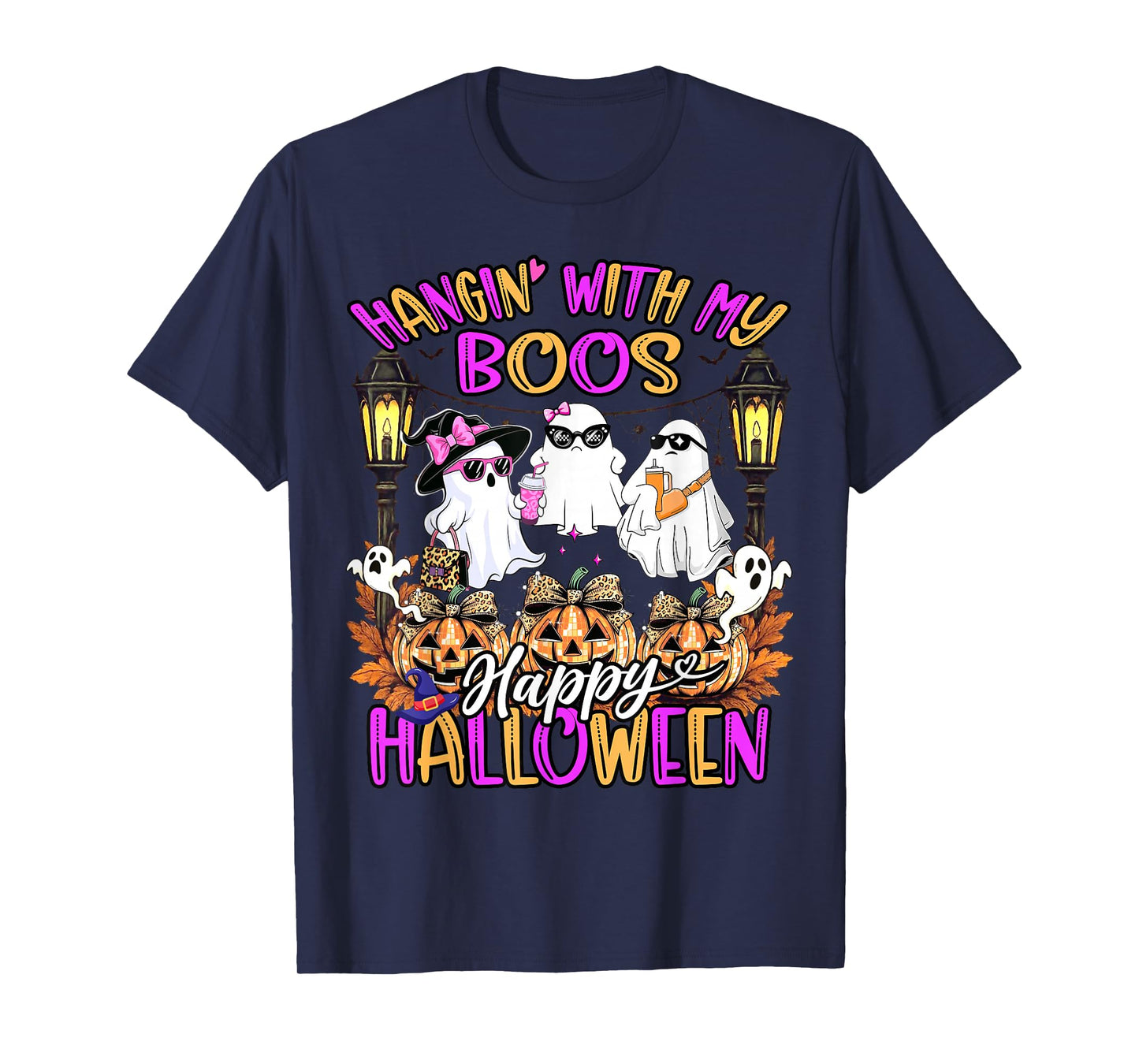 Hangin' with My Boos Cute Boujee Ghosts Halloween Costume T-Shirt