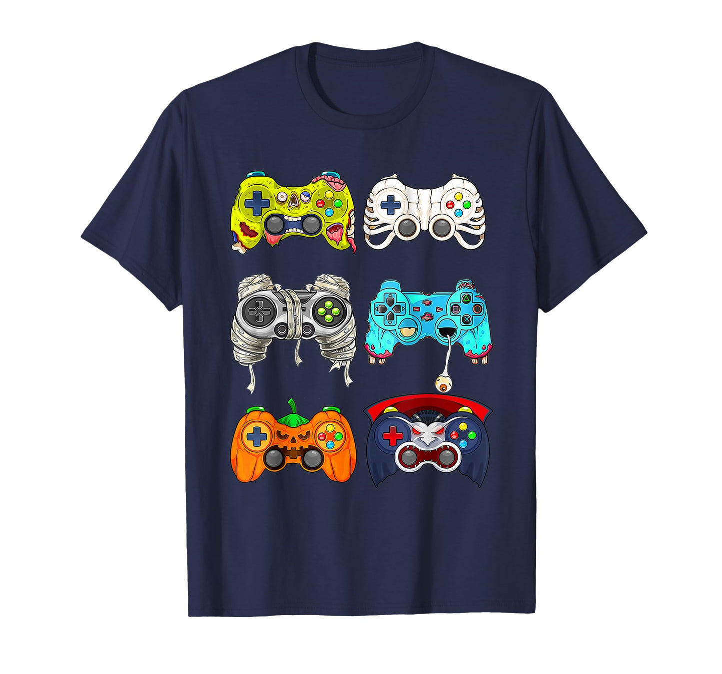 halloween skeleton zombie gaming controllers mummy T-Shirt