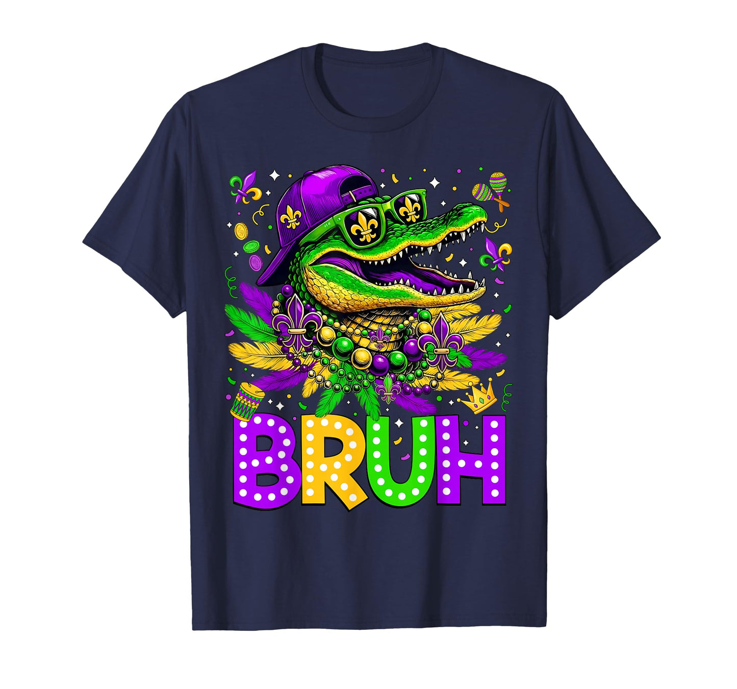 Alligator Bruh Mardi Gras Costume Carnival Teens Boys Kids T-Shirt