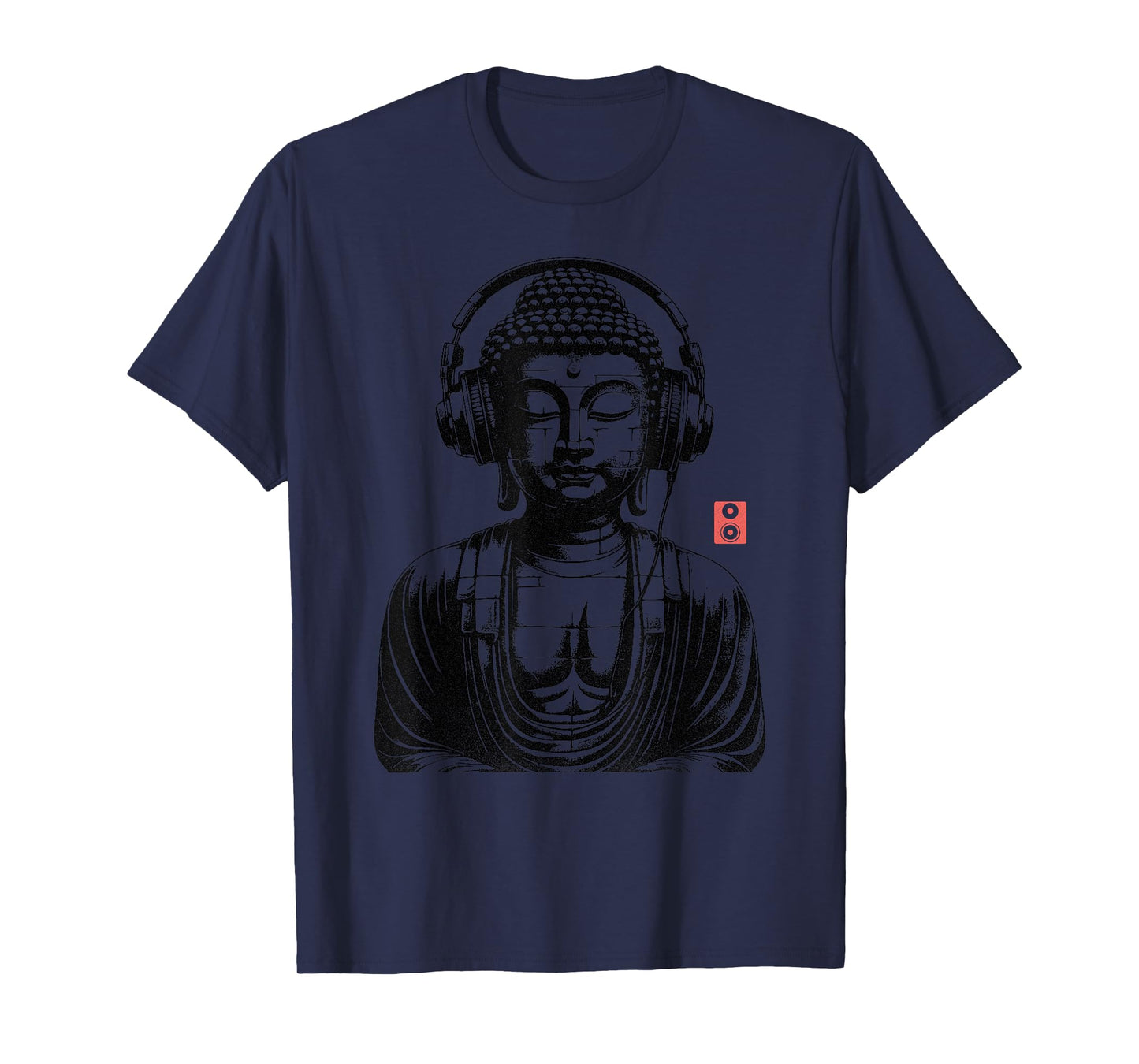 Vintage Retro Buddha Wearing Headphones T-Shirt