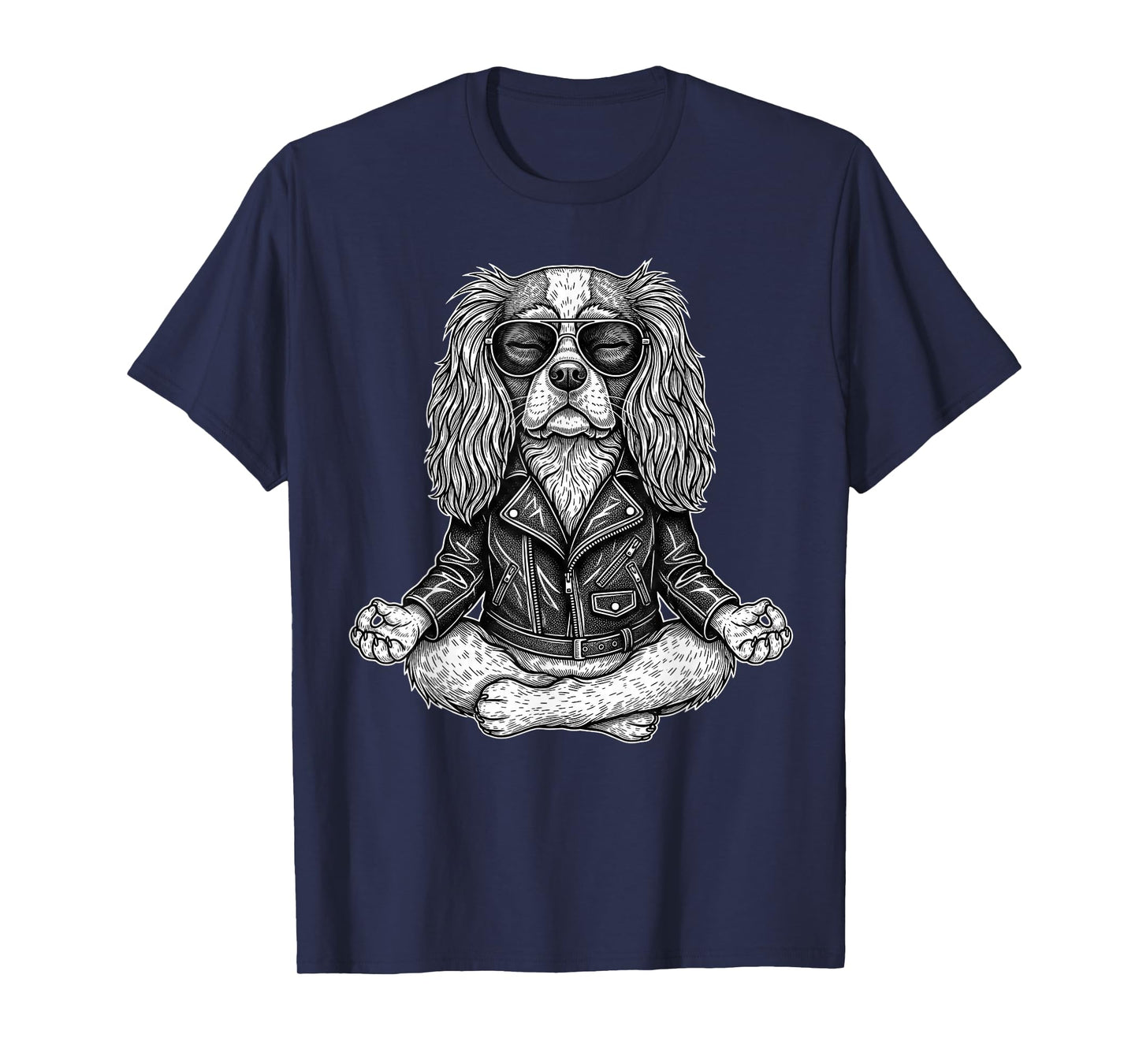 Vintage Retro Yoga Dog Cavalier T-Shirt