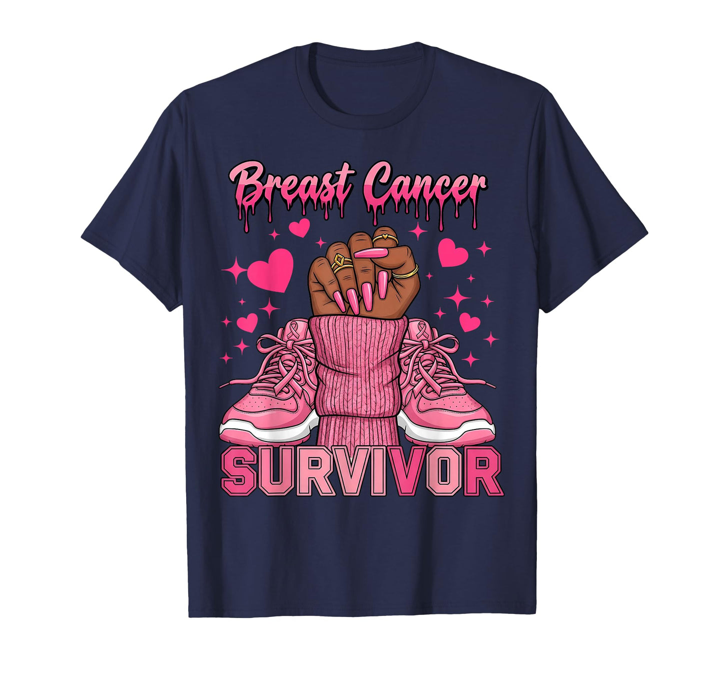 Breast Cancer Awareness Warrior Black Women Melanin Survivor T-Shirt