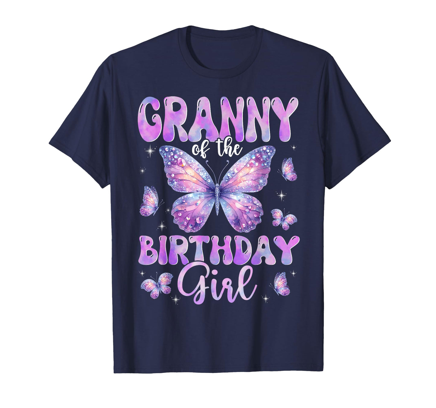 Granny Of The Birthday Girl Butterfly Family Matching T-Shirt